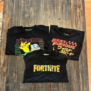 Abercrombie Kids Black Graphic Tees Set